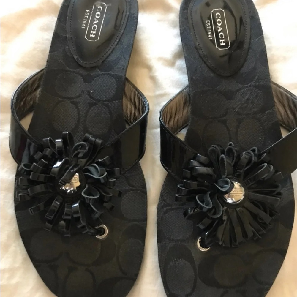 Coach Black Slippers - Picture 2 of 6